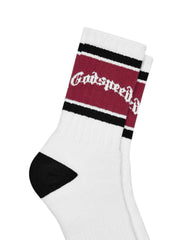 Godspeed OG Logo Striped Socks White/Red