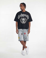 Godspeed Infinity Denim Shorts Multi Color Blue