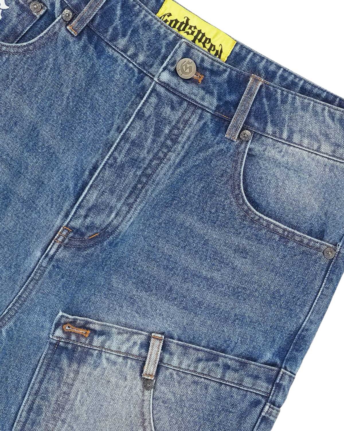 Godspeed Twin Panel Denim Shorts Blue